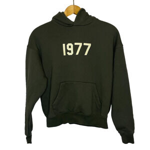 Women's XS Essentials Fear of God Green 1977 Hoodie Sweatshirt Cotton Blend
